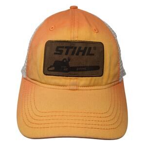 Stihl Chainsaw Snapback Trucker Hat Orange One Size Adjustable Mesh Back 6 Panel